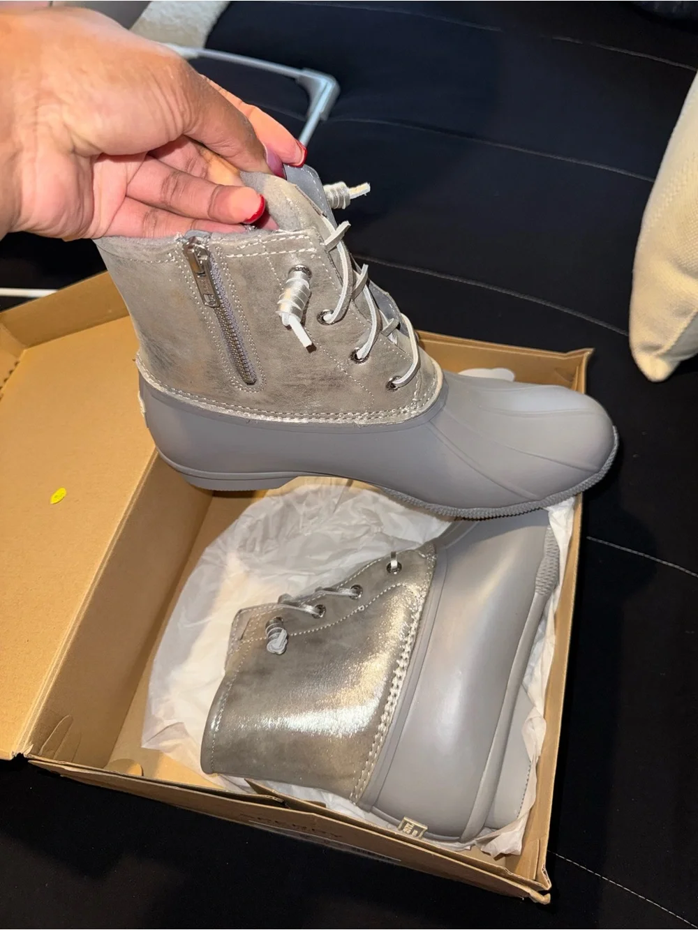 Sperry Women's Gray Waterproof Duck Boot